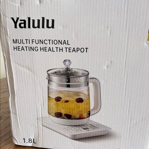 lululemon athletica Clear Glass Electric Kettle with Silver Accents